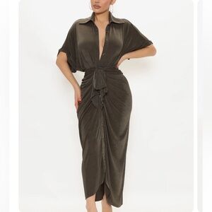 Elegant Green Maxi Dress fashion nova